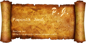 Papcsik Jenő névjegykártya