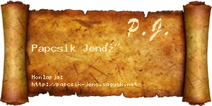 Papcsik Jenő névjegykártya